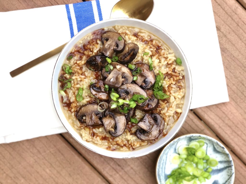 brown rice mushroom congee